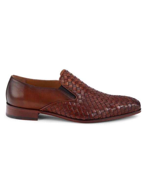 Massimo Matteo Woven Leather Loafers